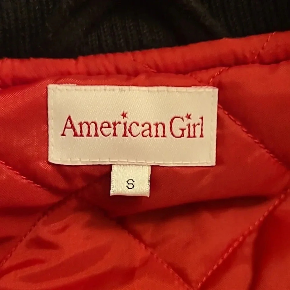 American Girl Small Varsity Letterman jacket embroidery Mallory star gray LOT N - Picture 9 of 10